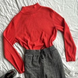 Vintage Orange Ribbed Sweater